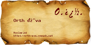 Orth Éva névjegykártya